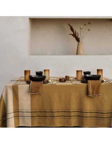 Aalborg washed linen and cotton tablecloth - 3 colors - Haomy france